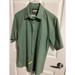 Men's Mountain Khakis med classic fit button-down shirt green plaid